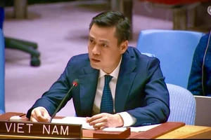 Đại sứ Đặng Hoàng Giang, Trưởng Phái đoàn thường trực Việt Nam tại Liên hợp quốc. (Ảnh: Hoài Thanh/TTXVN)