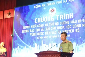 Đại tá Nguyễn Ngọc Quyền, Phó Giám đốc Công an thành phố phát biểu khai mạc.