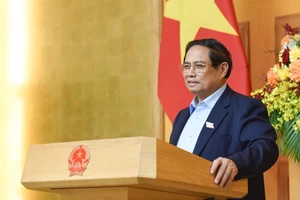 Thủ tướng Phạm Minh Chính phát biểu ý kiến tại cuộc làm việc (Ảnh: TRẦN HẢI). 