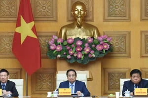 Thủ tướng Chính phủ Phạm Minh Chính chủ trì buổi gặp gỡ với các tập đoàn, doanh nghiệp lớn của Hoa Kỳ đang đầu tư, kinh doanh tại Việt Nam. (Ảnh: TRẦN HẢI)