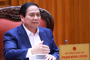 Thủ tướng Phạm Minh Chính phát biểu ý kiến chỉ đạo cuộc họp. (Ảnh: Trần Hải). 