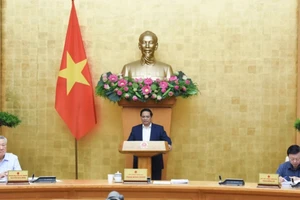 Thủ tướng Phạm Minh Chính chủ trì phiên họp Chính phủ chuyên đề xây dựng pháp luật tháng 5/2025. (Ảnh: TRẦN HẢI) 