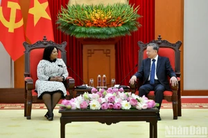 Tổng Bí thư Tô Lâm tiếp bà Nomvula Mokonyane, Phó Tổng thư ký thứ nhất Đảng Đại hội Dân tộc Phi (ANC) của Nam Phi. (Ảnh: ĐĂNG KHOA)