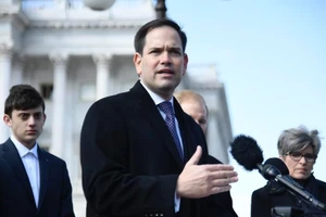 Ngoại trưởng Marco Rubio phát biểu trong một buổi họp báo tại Washington, D.C. (Ảnh: Tân Hoa xã)