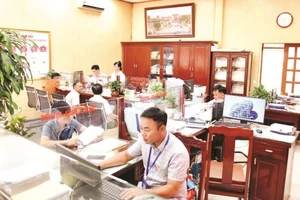 Bộ phận một cửa của xã nông thôn mới thông minh Giao Phong, huyện Giao Thủy (Nam Định).
