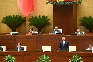 Phó Thủ tướng Chính phủ Lê Thành Long phát biểu tiếp thu, giải trình nội dung đại biểu Quốc hội nêu. (Ảnh: BÙI GIANG)