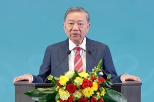 Tổng Bí thư Tô Lâm phát biểu tại Học viện Tổng thống. (Ảnh: TTXVN)