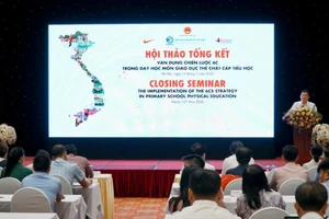 Quang cảnh Hội thảo tổng kết Dự án “Phát triển Giáo dục thể chất trong nhà trường tiểu học ở Việt Nam”.
