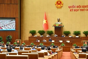Quốc hội làm việc tại hội trường. (Ảnh: THỦY NGUYÊN)