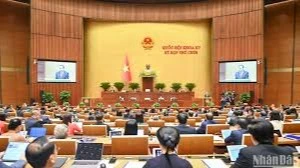 Toàn cảnh phiên khai mạc Kỳ họp thứ 9, Quốc hội khóa XV. (Ảnh: DUY LINH)