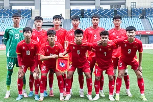 Đội hình xuất phát của U16 Việt Nam trước U16 Australia. (Ảnh: VFF)