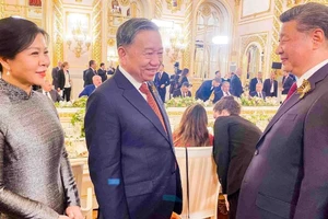 Tổng Bí thư Tô Lâm và phu nhân gặp Tổng Bí thư, Chủ tịch Trung Quốc Tập Cận Bình ngày 8/5. (Ảnh: baoquocte.vn)
