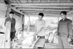 Anh Lò Văn Ơn (đứng giữa) đã nhận ra giá trị cuộc sống từ đôi tay lao động.