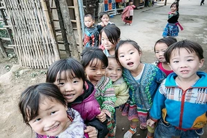 Các em học sinh ở Khun Há, Lai Châu. Nguồn: AIDE ET ACTION