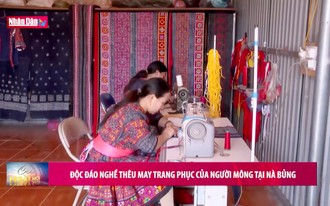 Độc đáo nghề thêu may trang phục của người Mông tại Nà Bủng