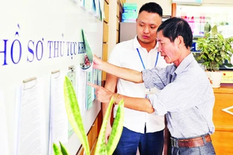 Bảng niêm yết thủ tục hành chính tại Ủy ban nhân dân xã Ninh Hiệp, huyện Gia Lâm tạo thuận lợi cho các tổ chức, cá nhân tiếp cận, tìm hiểu, thực hiện đúng quy định. 