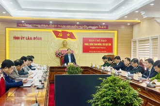 Quang cảnh phiên họp thứ 8 Ban Chỉ đạo phòng, chống tham nhũng, tiêu cực tỉnh Lâm Đồng.