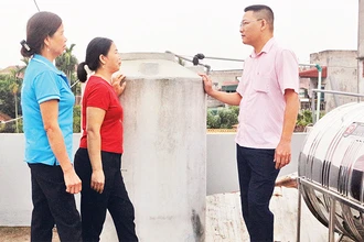 Hệ thống nước sạch của gia đình chị Hoàng Thị Liên ở thôn Mỹ Duệ, xã Tràng An, huyện Bình Lục. 