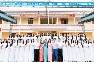Tập thể lớp 12D1 Trường THPT Đô Lương 3 đạt kết quả xuất sắc trong kỳ thi tốt nghiệp THPT năm 2024. 