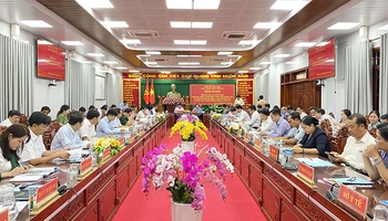 Đại biểu dự hội nghị tổng kết công tác tuyên giáo tỉnh Trà Vinh.