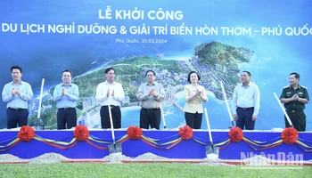 Thủ tướng Phạm Minh Chính dự lễ khởi công Tổ hợp du lịch nghỉ dưỡng và giải trí biển Hòn Thơm - Phú Quốc.