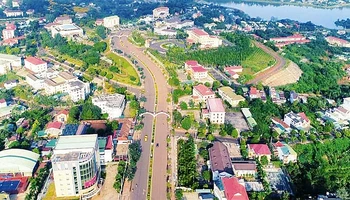 Một góc thành phố Gia Nghĩa, tỉnh Ðắk Nông hôm nay.