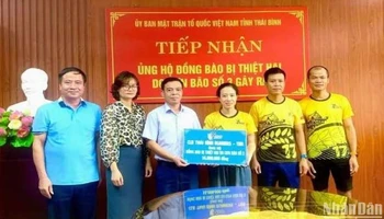 Số tiền ủng hộ đồng bào bị ảnh hưởng bởi thiên tai của tổ chức, cá nhân đã được Mặt trận Tổ quốc tỉnh Thái Bình tiếp nhận, phân bổ kịp thời, minh bạch đến các đại phương.