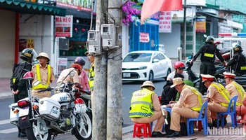 Lực lượng chức năng tăng cường công tác bảo đảm an toàn giao thông trên địa bàn thành phố Bảo Lộc.