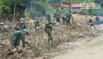 Ban Chỉ huy Quân sự thành phố Sơn La đã huy động hơn 50 cán bộ, chiến sĩ tham gia cùng các lực lượng giúp bản Phiêng Nghè.