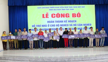 Hộ nghèo, cận nghèo tỉnh Trà Vinh được hỗ trợ xây mới, sửa chữa nhà ở.
