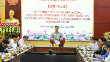 Chủ tịch Ủy ban nhân dân tỉnh Bắc Ninh Vương Quốc Tuấn chủ trì hội nghị về xử lý triệt để ô nhiễm môi trường trên địa bàn.