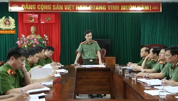 Lãnh đạo Công an tỉnh Bắc Ninh họp chỉ đạo công tác phá chuyên án.