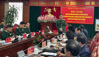Đại tướng Phan Văn Giang, Bộ trưởng Quốc phòng phát biểu và giao nhiệm vụ cho Tỉnh ủy Hải Dương.