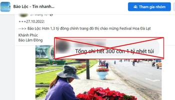 Thông tin sai sự thật do T.D.T đăng tải trên mạng xã hội.