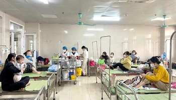 Bệnh nhi nằm điều trị tại Bệnh viện Sản-Nhi tỉnh Ninh Bình.