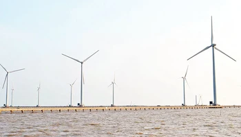 Một công trình điện gió ở Bạc Liêu.