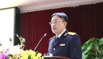 Phó Tổng cục trưởng Tổng cục Thuế Mai Sơn phát biểu chỉ đạo hội nghị.