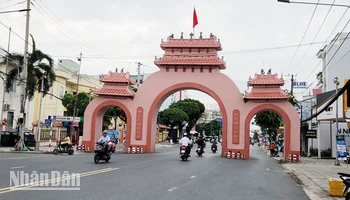 Cổng Tam Quan tại thành phố Rạch Giá, tỉnh Kiên Giang.