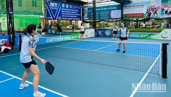 Các trận đấu ở Giải Pickleball – Tranh Cúp Trimico năm 2025 diễn ra sôi nổi. 