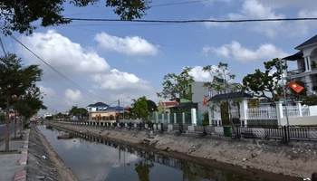 Khởi sắc nông thôn mới nâng cao huyện Giao Thủy, tỉnh Nam Định. (Ảnh: XUÂN TRƯỜNG)