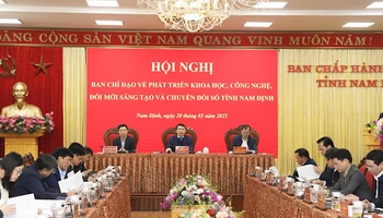 Ban Chỉ đạo về phát triển khoa học, công nghệ, đổi mới sáng tạo và chuyển đổi số tỉnh Nam Định tổ chức họp bàn, triển khai thực hiện Nghị quyết số 57-NQ/TW của Bộ Chính trị về đột phá phát triển khoa học, công nghệ, đổi mới sáng tạo và chuyển đổi số quốc gia.