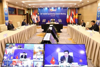 Toàn cảnh Hội nghị Hội đồng Điều phối ASEAN lần thứ 26 sáng 24-6 tại Hà Nội (Ảnh: MOFA)