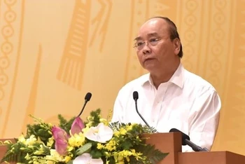 Thủ tướng Nguyễn Xuân Phúc phát biểu ý kiến tại Hội nghị.