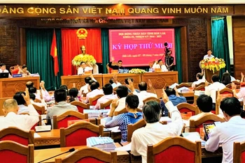 Đại biểu HĐND tỉnh Đắk Lắk thông qua nghị quyết kỳ họp.