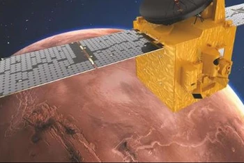 Tàu thăm dò quỹ đạo sao Hỏa có tên Amal (Hy vọng) là sứ mệnh liên hành tinh đầu tiên của Các tiểu vương quốc A-rập thống nhất. Nguồn: CNN.