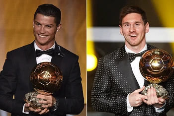 Ronaldo và Messi luôn là hai cái tên sáng giá trong danh sách bình chọn Quả bóng Vàng từ năm 2007. (Ảnh: Ballon d'Or)