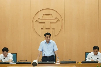 Chủ tịch UBND TP Hà Nội Nguyễn Đức Chung kết luận hội nghị.