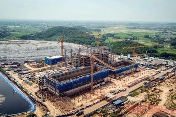 Dự án Nhà máy điện rác Sóc Sơn thuộc Khu liên hợp xử lý chất thải Nam Sơn đang trong quá trình xây dựng.