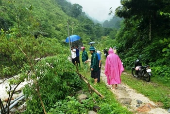 Hiện trường nơi ông Nguyễn Văn Khâm bị lũ ống cuốn mất tích, ở huyện Văn Bàn, tỉnh Lào Cai.