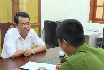 Nguyễn Văn Sướng tại cơ quan điều tra. Ảnh: Công an Bắc Ninh.